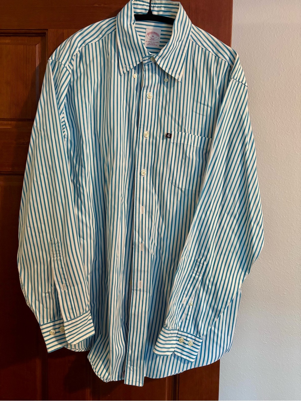 Brooks Brothers Blue Stripe Men's Button-Down Shirt